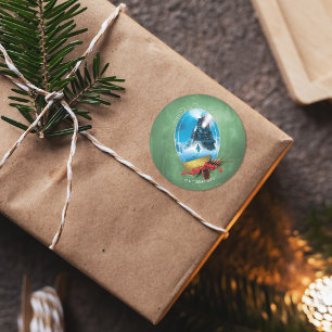 Sticker Rond L'Express polaire Arrivée du train encadré de va