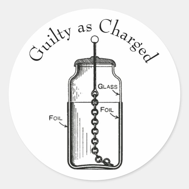Sticker Rond Leyden Jar coupable (Devant)