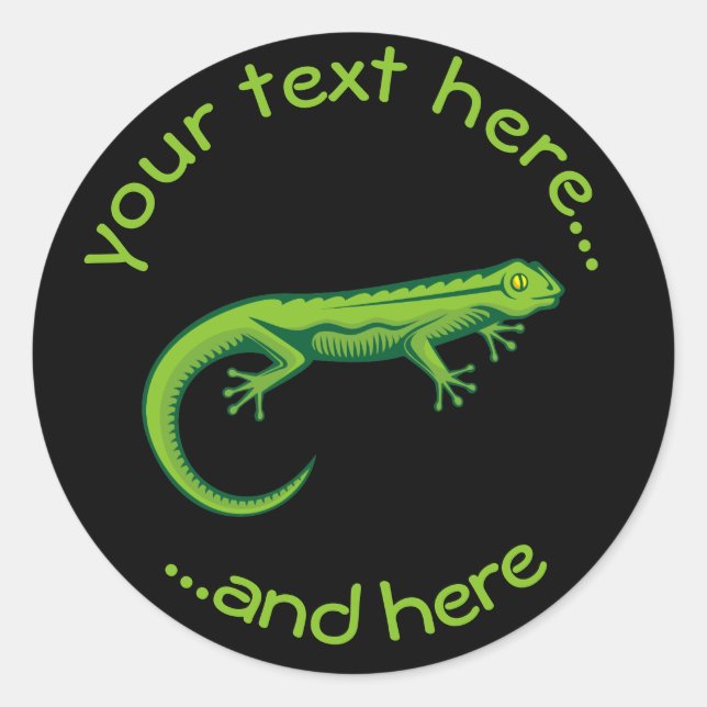 Sticker Rond Lézard vert (Devant)