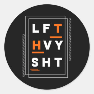 Sticker Rond Lft Hvy Sht Amusants Poids Lifter Gym Bunny