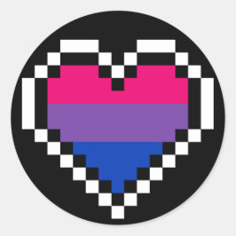 Sticker Rond LGBT bisexuel pride pixel art