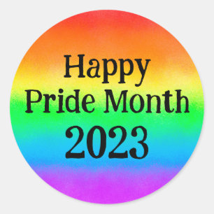 Sticker Rond LGBT Happy Pride Mois Année personnalisée drapea