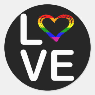 Sticker Rond LGBT LOVE LGBT Pride Mois LGBTQ Rainbow Flag