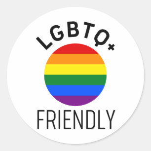 Sticker Rond lgbtq drapeau amical drapeau homosexuel arc-en-cie