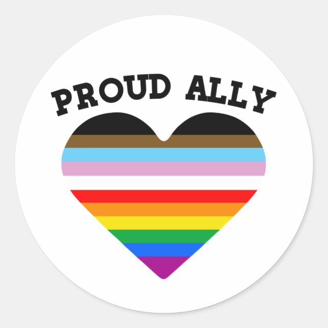 Sticker Rond LGBTQ+ Fier Ally (Devant)