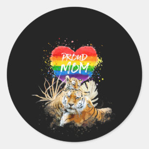 Sticker Rond LGBTQ Gay and Lesbian Pride Mama Tiger