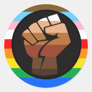 Sticker Rond LGBTQ+ Progrès PDC Pride Indicateur