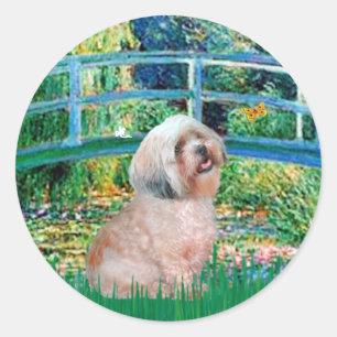 Sticker Rond Lhasa Apso 10 - Pont