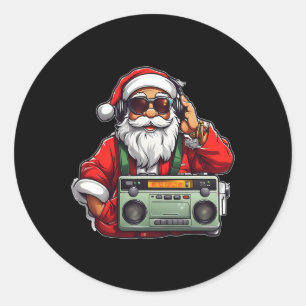 Sticker Rond L'Hip hop de Noël des années 90, Radio Père Noël B