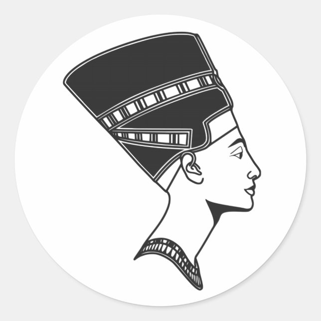 Sticker Rond L'histoire néfertile de la reine égyptienne (Devant)