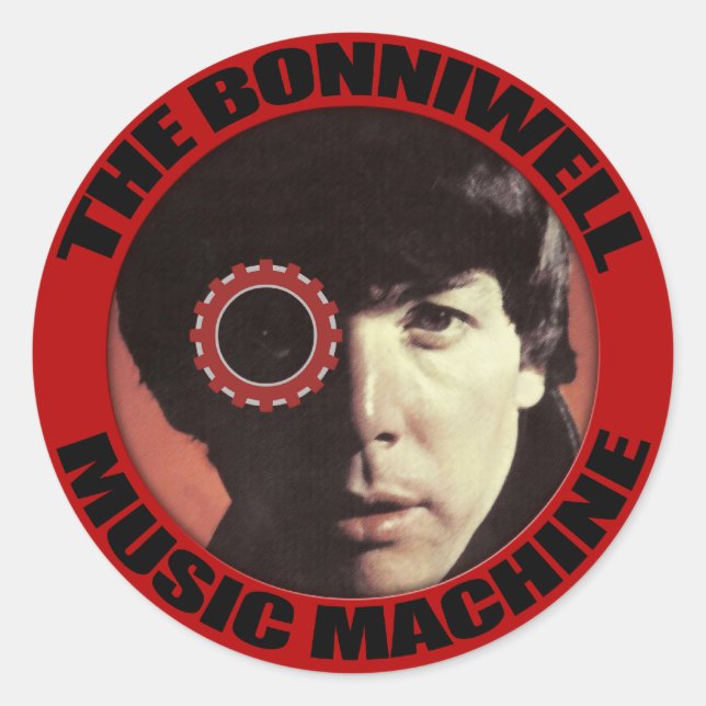 Sticker Rond L'homme dans la machine (Devant)