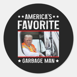 Sticker Rond L'homme de garage préféré d'Amérique Drôle de cami