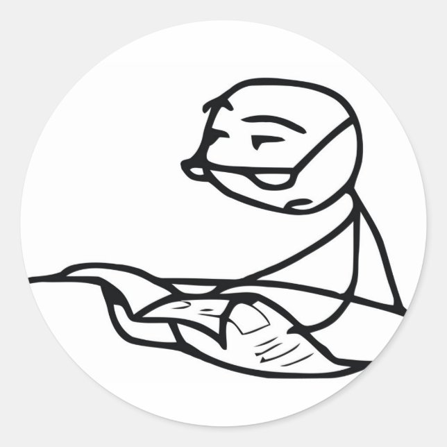 Sticker Rond L'homme du journal (Devant)