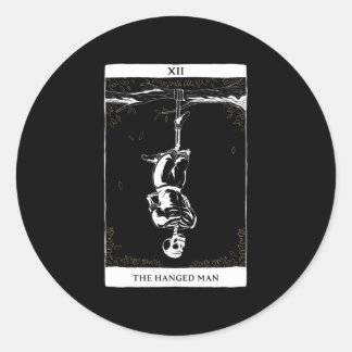 Sticker Rond L'homme pendu - Carte Tarot Cadeau