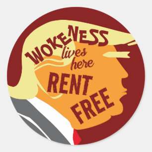 Sticker Rond L'humour vit dans la tête de Trump