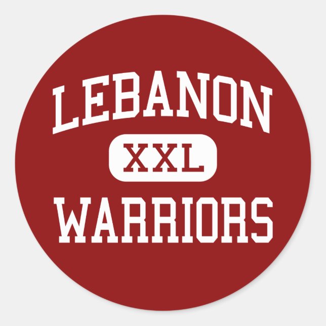Sticker Rond Liban - Guerriers - Lycée - Liban Ohio (Devant)
