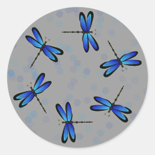 Sticker Rond libellules bleues II