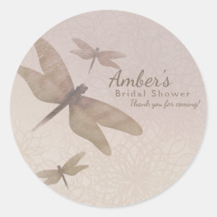 Sticker Rond Libellules Libellule Vintage Chic Favor élégant