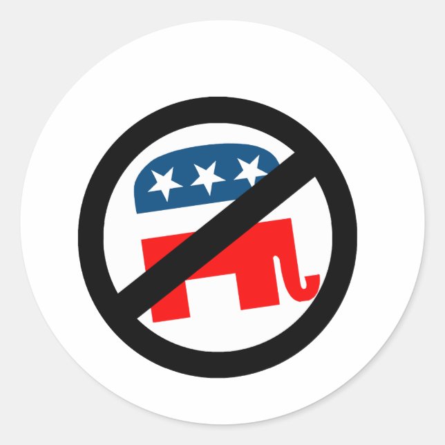 Sticker Rond Libéral / Anti-Républicain (Devant)