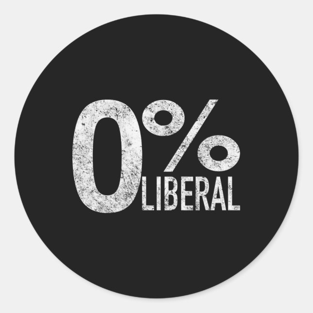 Sticker Rond Libéral-démocrate zéro pour cent Libéral pro-Trump (Devant)