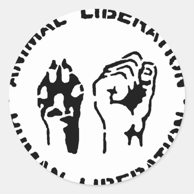 Sticker Rond Libération animale - Libération humaine (Devant)