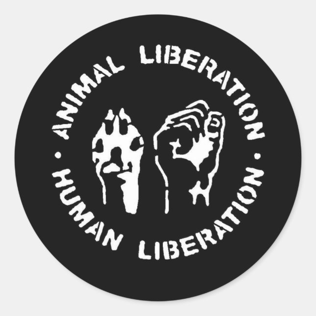 Sticker Rond Libération animale Libération humaine (Devant)