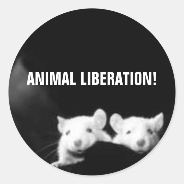 Sticker Rond Libération des animaux ! (Devant)