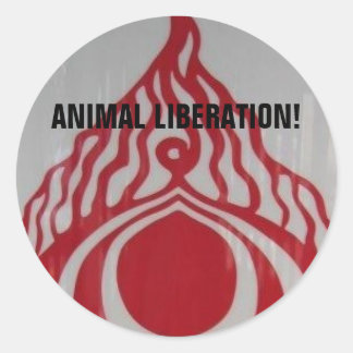 Sticker Rond Libération des animaux !