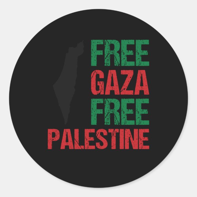 Sticker Rond Libérer Gaza Libérer la Palestine (Devant)