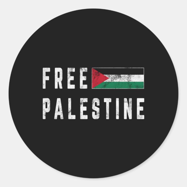 Sticker Rond Libérer Gaza Palestine Indicateur arabe (Devant)