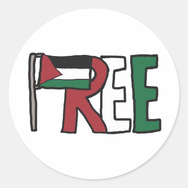 Sticker Rond Libérer la Palestine (Devant)