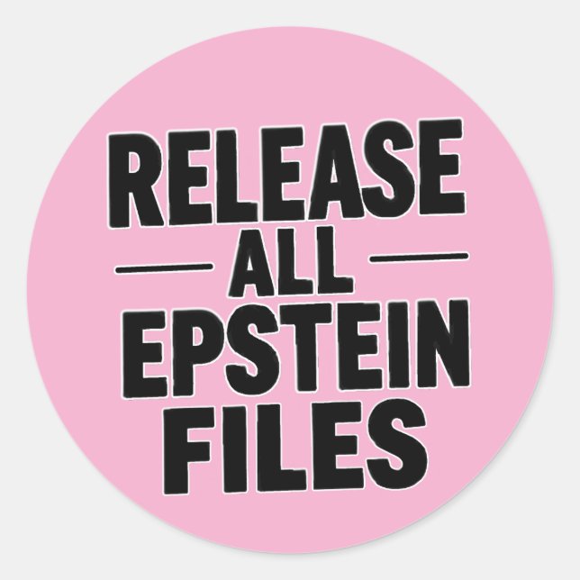 Sticker Rond Libérer tous les fichiers Epstein (Devant)