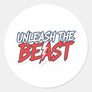 Sticker Rond Libérez La Bête - Citation De Motivation Fitness