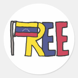 Sticker Rond Libérez le Venezuela