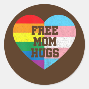 Sticker Rond Libérez Maman Hugues Gay pride Transgender Rainbow