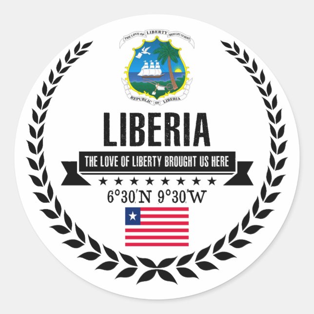 Sticker Rond Libéria (Devant)
