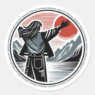 Sticker Rond Liberté