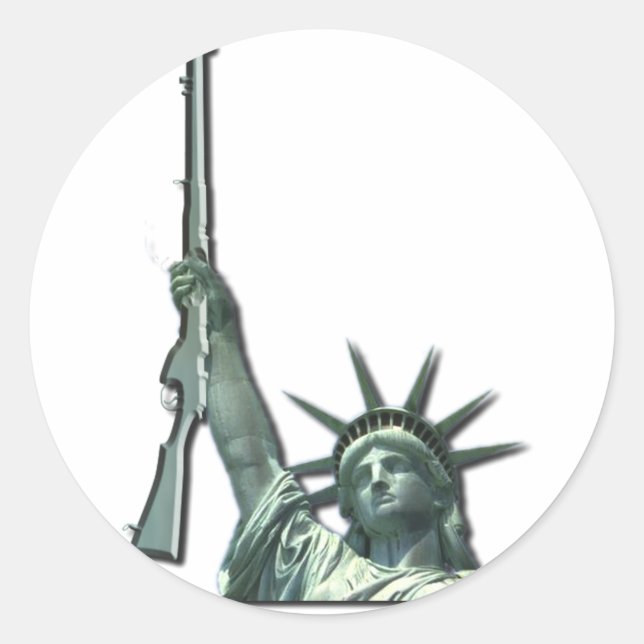 STICKER ROND LIBERTÉ DANS LES ARMES À FEU - 2E AMENDEMENT (Devant)
