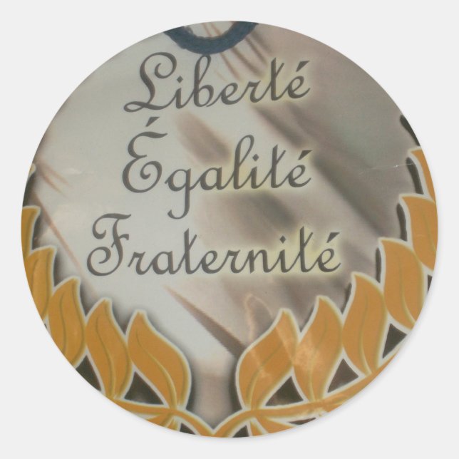 Sticker Rond Liberté, Égalité, Fraternité : Futur prospère (Devant)