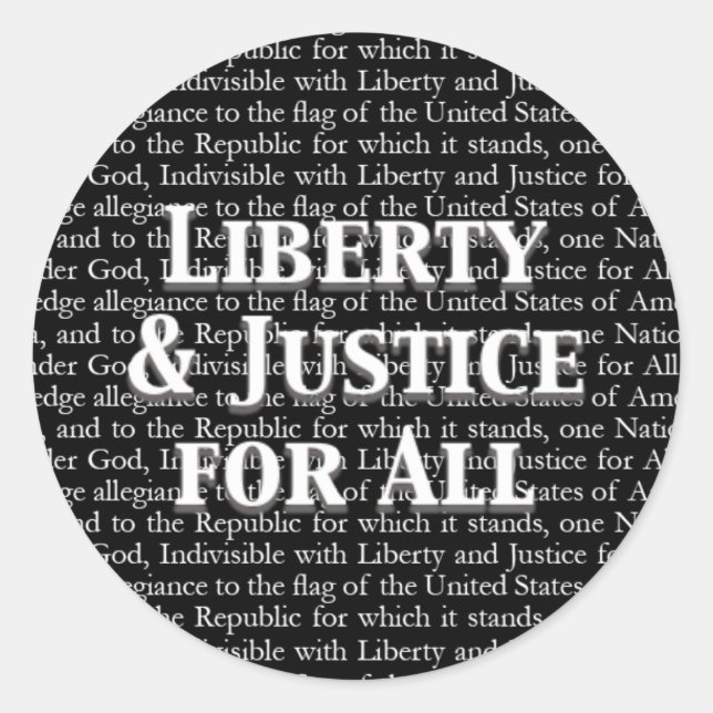 Sticker Rond Liberté et justice pour chacun des serment de (Devant)