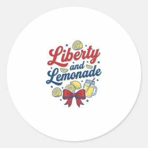 Sticker Rond Liberté et limonade patriotique citron vecteur T-s