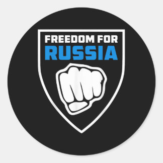 Sticker Rond Liberté Légion Pour La Russie Anti-Guerre Drapeau 