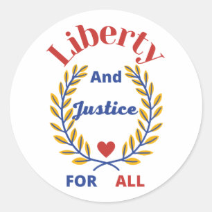 Sticker Rond Liberté officielle et justice pour tous Collection