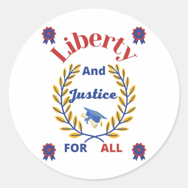 Sticker Rond Liberté officielle et justice pour tous Collection (Devant)
