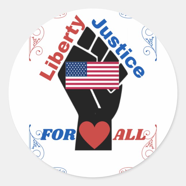 Sticker Rond Liberté officielle et justice pour tous Collection (Devant)