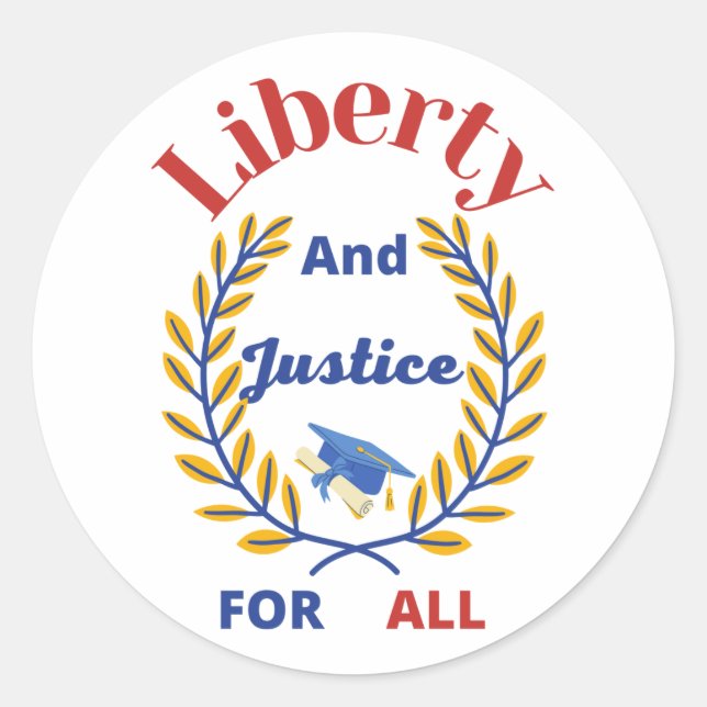 Sticker Rond Liberté officielle et justice pour tous Collection (Devant)