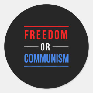 Sticker Rond Liberté Ou Communisme Drôle Élection 2024 Trump Vs