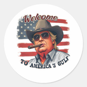 Sticker Rond Liberté pour Trump américain du Golfe