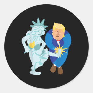 Sticker Rond Liberty lance Trump 2020 Election Anti Donald