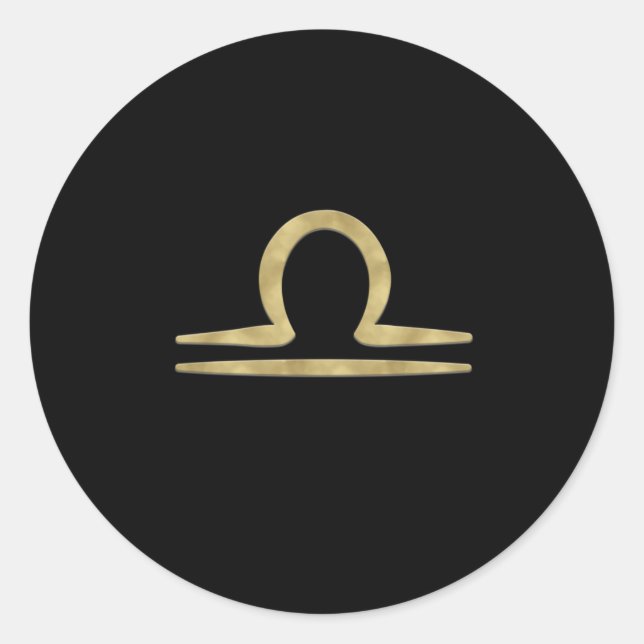 Sticker Rond LIBRA Or Septembre Octobre Anniversaire Astrologie (Devant)